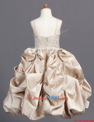 Fantastic Pick Ups Champagne Sleeveless Taffeta Zipper Flower Girl Dresses for Party and Wedding Party