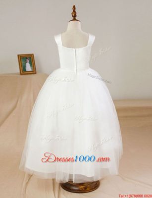 Exquisite Tulle Sleeveless Floor Length Toddler Flower Girl Dress and Ruching