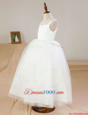 Exquisite Tulle Sleeveless Floor Length Toddler Flower Girl Dress and Ruching