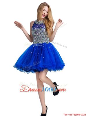 Scoop Sleeveless Beading Zipper Evening Dresses