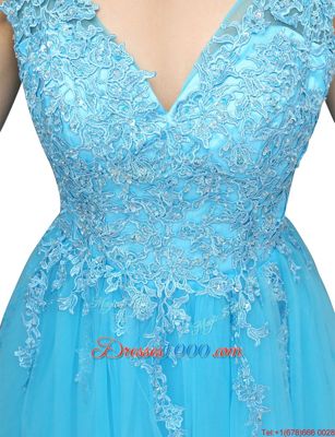 Free and Easy Sleeveless Appliques Backless Formal Evening Gowns
