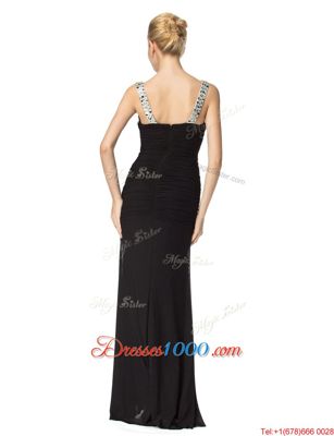 Straps Sleeveless Chiffon Prom Evening Gown Beading Zipper
