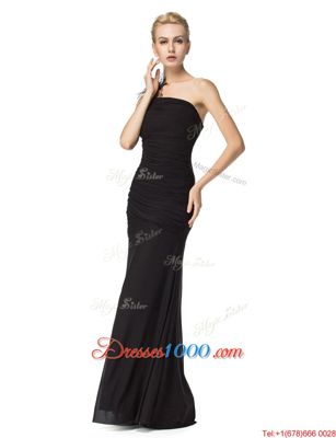 Fabulous One Shoulder Sleeveless Chiffon Ruching Zipper