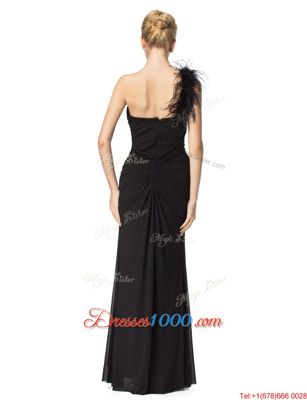 Fabulous One Shoulder Sleeveless Chiffon Ruching Zipper
