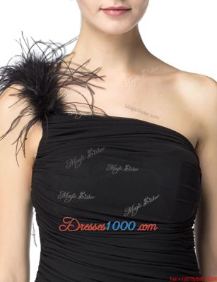 Fabulous One Shoulder Sleeveless Chiffon Ruching Zipper