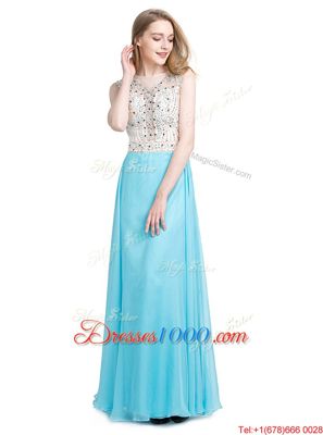 Glorious Scoop Sleeveless Beading Zipper Formal Evening Gowns