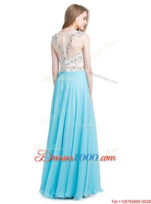 Glorious Scoop Sleeveless Beading Zipper Formal Evening Gowns