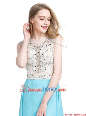 Glorious Scoop Sleeveless Beading Zipper Formal Evening Gowns