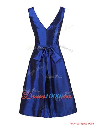 Navy Blue Sleeveless Satin Zipper Homecoming Dresses for Prom and Party