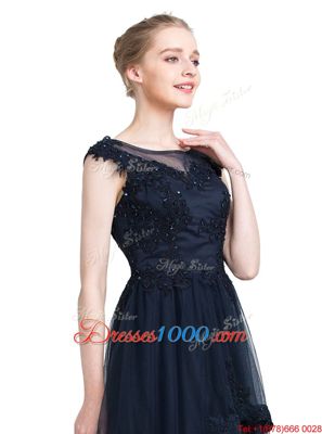 Floor Length Zipper Black and In for Prom and Party with Beading