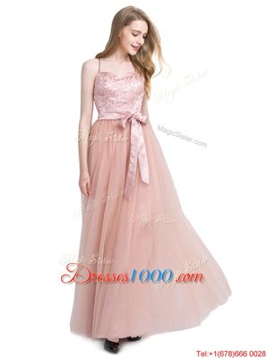 Pink Zipper Spaghetti Straps Beading Homecoming Party Dress Tulle Sleeveless