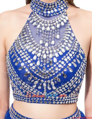 Sleeveless Criss Cross Floor Length Beading