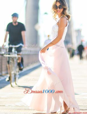 Scalloped Sleeveless Lace Zipper Prom Gown