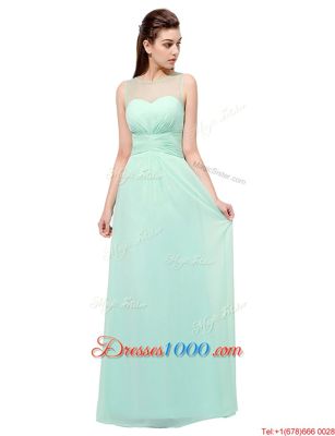 Turquoise Scoop Zipper Ruching Homecoming Party Dress Sleeveless