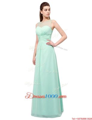 Turquoise Scoop Zipper Ruching Homecoming Party Dress Sleeveless