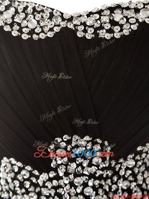 Sumptuous Beading Prom Party Dress Black Zipper Sleeveless Mini Length
