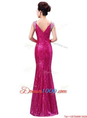 Dynamic Sequins Floor Length Column/Sheath Sleeveless Black Prom Dress Zipper