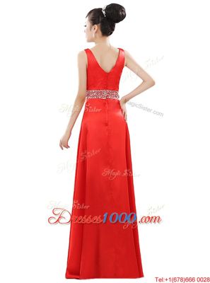 Sleeveless Beading Zipper Prom Evening Gown