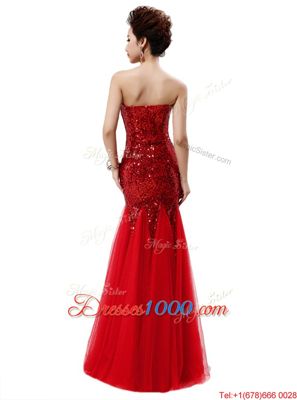Noble Mermaid Pink Sleeveless Sequins Floor Length Dress for Prom