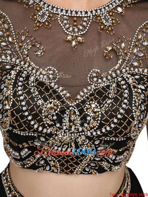 Adorable Navy Blue Scoop Criss Cross Beading Formal Evening Gowns Sleeveless