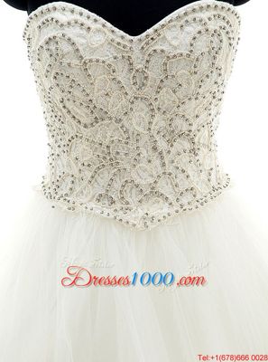 Mermaid Sweetheart Sleeveless Brush Train Lace Up Wedding Dresses White Organza