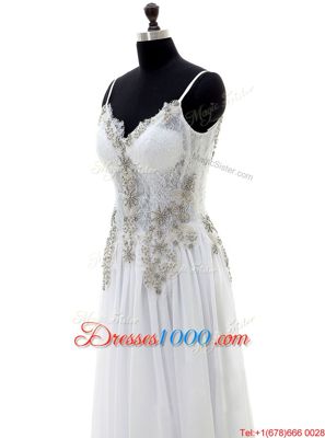 Fitting Scoop White Sleeveless Satin Sweep Train Zipper Bridal Gown for Wedding Party