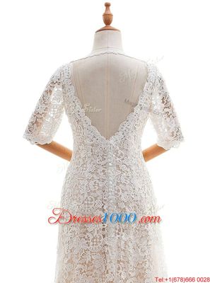 Extravagant White Lace Up Sweetheart Beading and Lace and Appliques Wedding Gowns Tulle Sleeveless Court Train