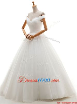 White Sweetheart Neckline Lace and Appliques Wedding Dress Sleeveless Lace Up