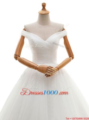 White Sweetheart Neckline Lace and Appliques Wedding Dress Sleeveless Lace Up