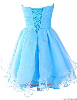 Organza Sleeveless Mini Length Dress for Prom and Beading