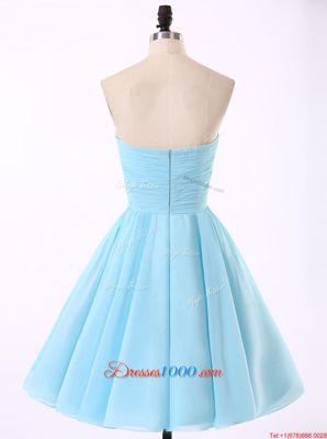 Glorious Sequins Mini Length A-line Sleeveless Blue Evening Dress Zipper