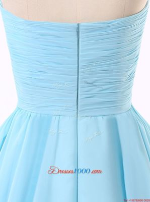 Glorious Sequins Mini Length A-line Sleeveless Blue Evening Dress Zipper
