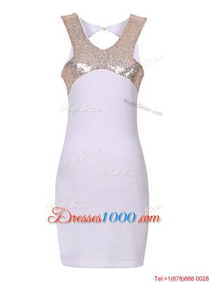 Edgy Halter Top Sleeveless Zipper Mini Length Sequins Dress for Prom