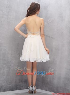 Beading Champagne Zipper Sleeveless Knee Length