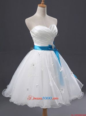 High End Mini Length Ball Gowns Sleeveless White Lace Up