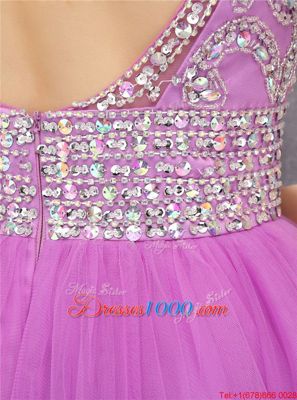 Ideal Lilac Prom Dresses Prom and Party and For with Beading Scoop Sleeveless Zipper