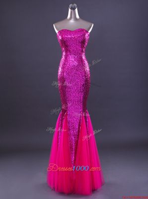 Unique Mermaid Red Sweetheart Zipper Sequins Homecoming Dress Sleeveless