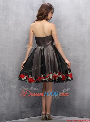 Stylish Sweetheart Sleeveless Zipper Homecoming Dress Brown and Pink And Black Chiffon