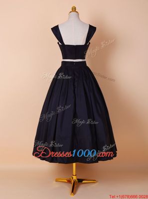 Adorable Black Prom Gown Prom and For with Ruching Straps Sleeveless Zipper