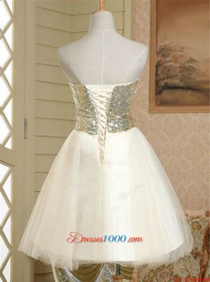 Satin Sleeveless Mini Length Evening Dress and Sequins and Bowknot