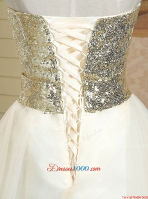 Satin Sleeveless Mini Length Evening Dress and Sequins and Bowknot