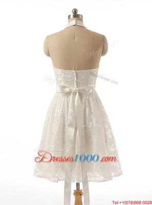 Sleeveless Lace Homecoming Dress Lace and Sashes|ribbons Zipper