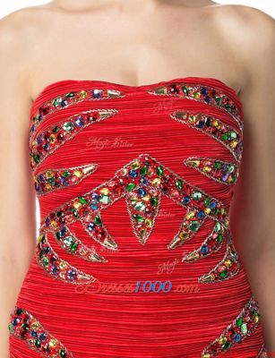 Elastic Woven Satin Sleeveless Mini Length Club Wear and Beading and Sashes|ribbons