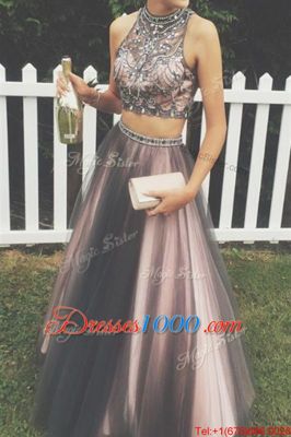 Exceptional Sleeveless Beading and Ruching Zipper Dress for Prom