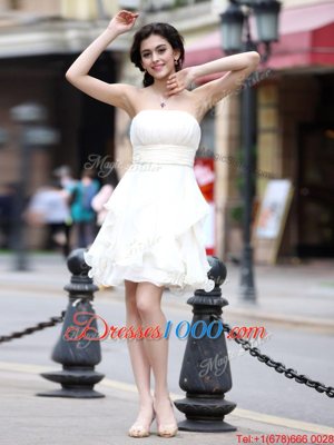 Chiffon Sleeveless Knee Length Dress for Prom and Beading