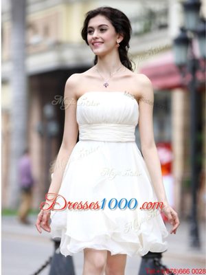 Chiffon Sleeveless Knee Length Dress for Prom and Beading
