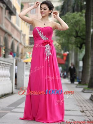 Attractive With Train Column/Sheath Sleeveless Hot Pink Prom Evening Gown Brush Train Zipper