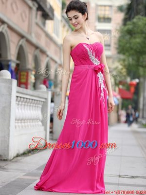 Attractive With Train Column/Sheath Sleeveless Hot Pink Prom Evening Gown Brush Train Zipper
