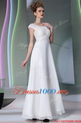 Cheap Scoop Sleeveless Zipper Floor Length Lace Dress for Prom