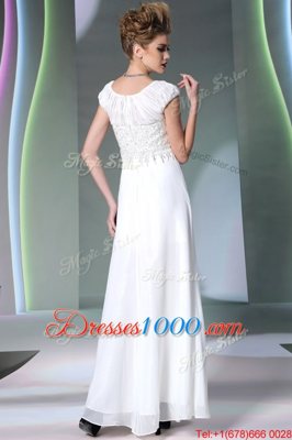 Cheap Scoop Sleeveless Zipper Floor Length Lace Dress for Prom